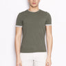 ALPHA STUDIO-T-shirt con Bordi a Contrasto Verde / Grigio-TRYME Shop