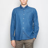 WOOLRICH-Camicia in Chambray con Taschino Blu-TRYME Shop