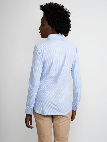 Camicia Knit Oxford Bianco/Blu