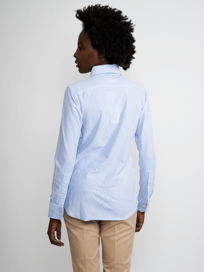 Camicia Knit Oxford Bianco/Blu