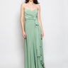 FEDERICA TOSI-Abito Lungo con Scollo a Cuore Verde Acqua-TRYME Shop