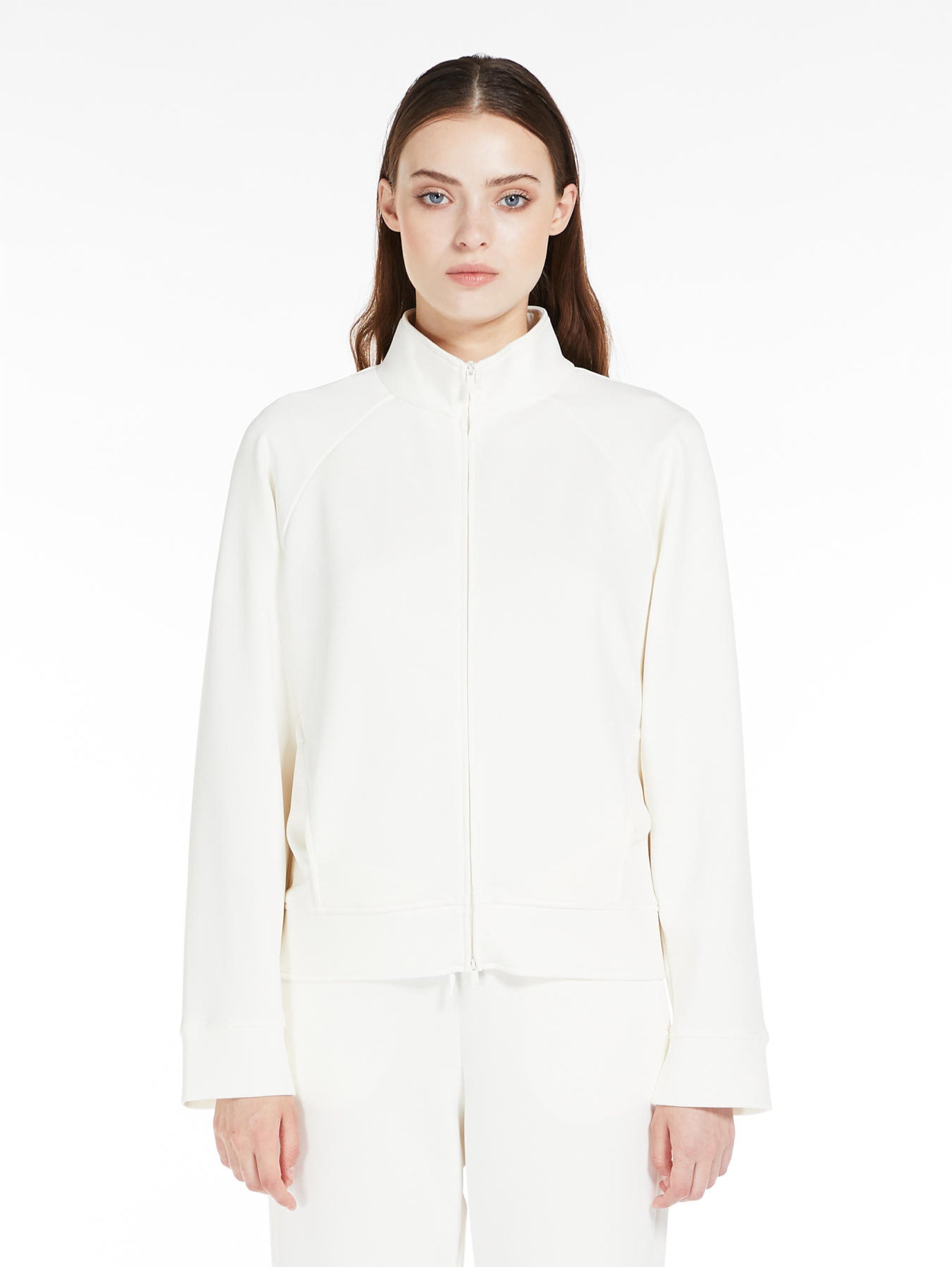 MAX MARA LEISURE-Giacca in Felpa con Stampa Bianco-TRYME Shop