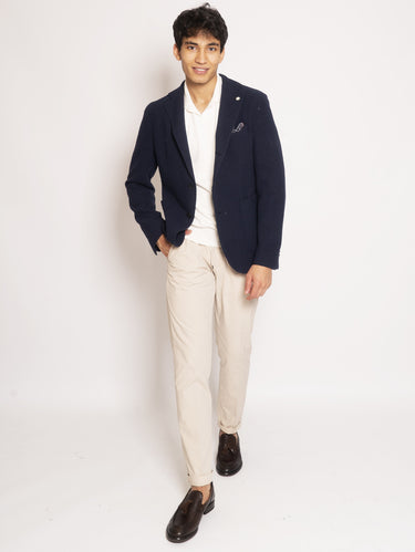 Blue Bouclé Effect Jacket