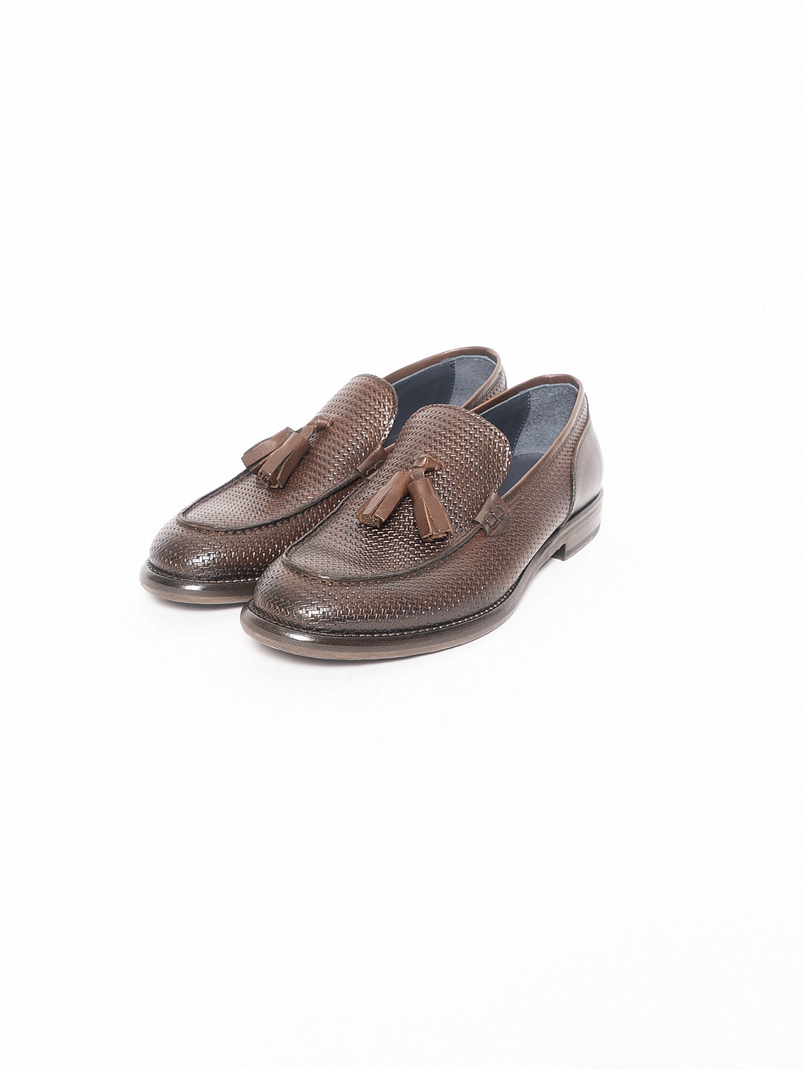 Loafers In Brown Braided Leather