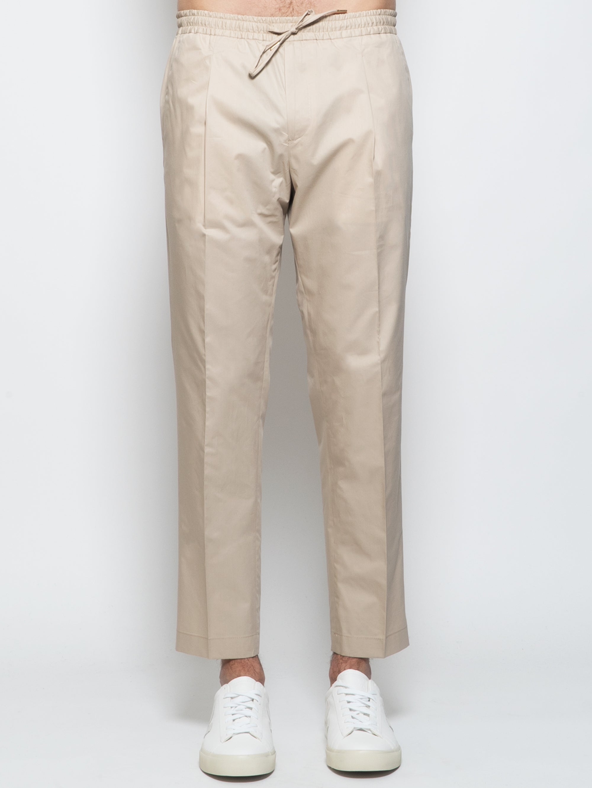 BRIGLIA 1949-Pantaloni con Coulisse e Pinces Beige-TRYME Shop