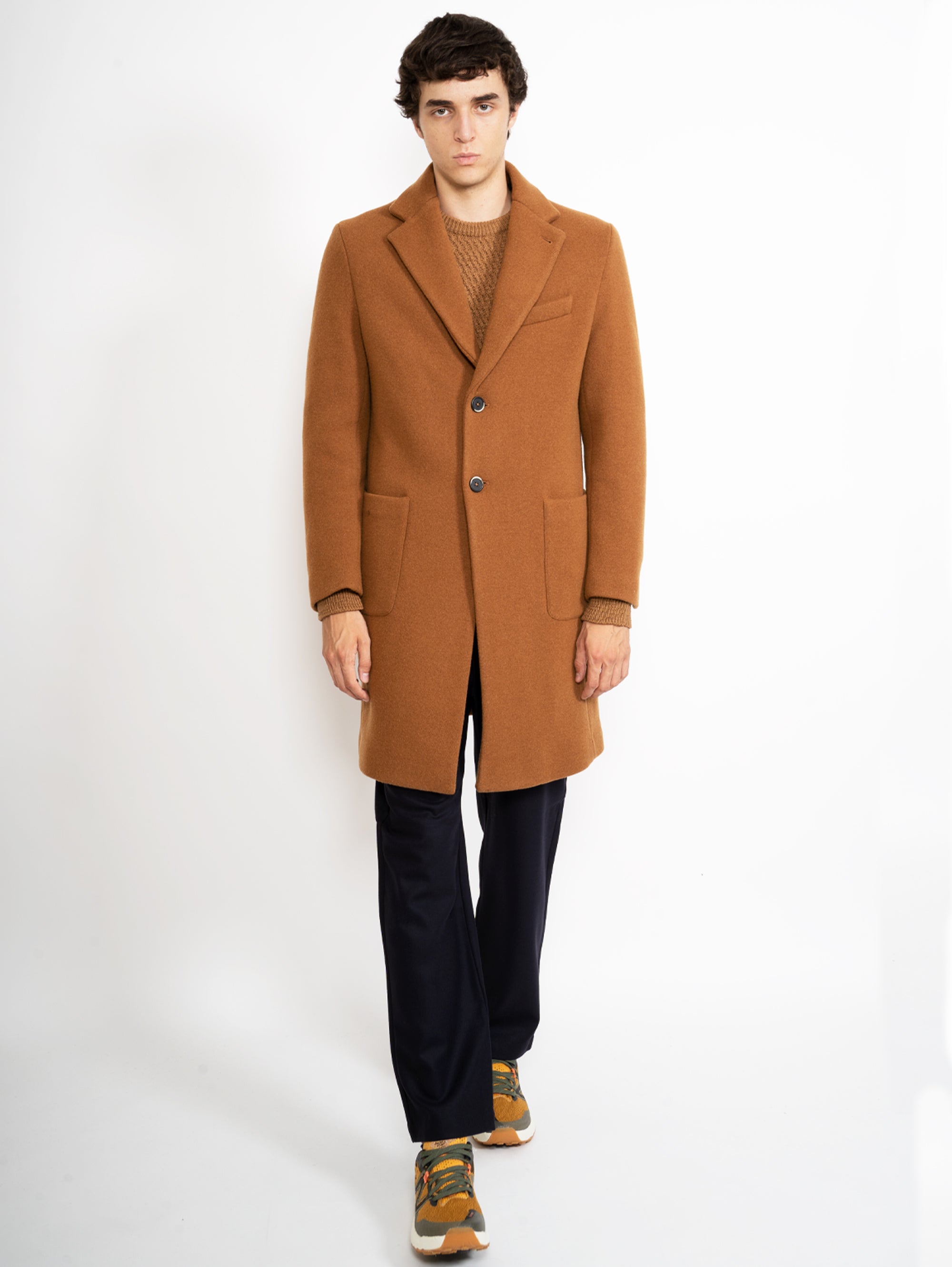 Two Buttons Baron Camel Coat