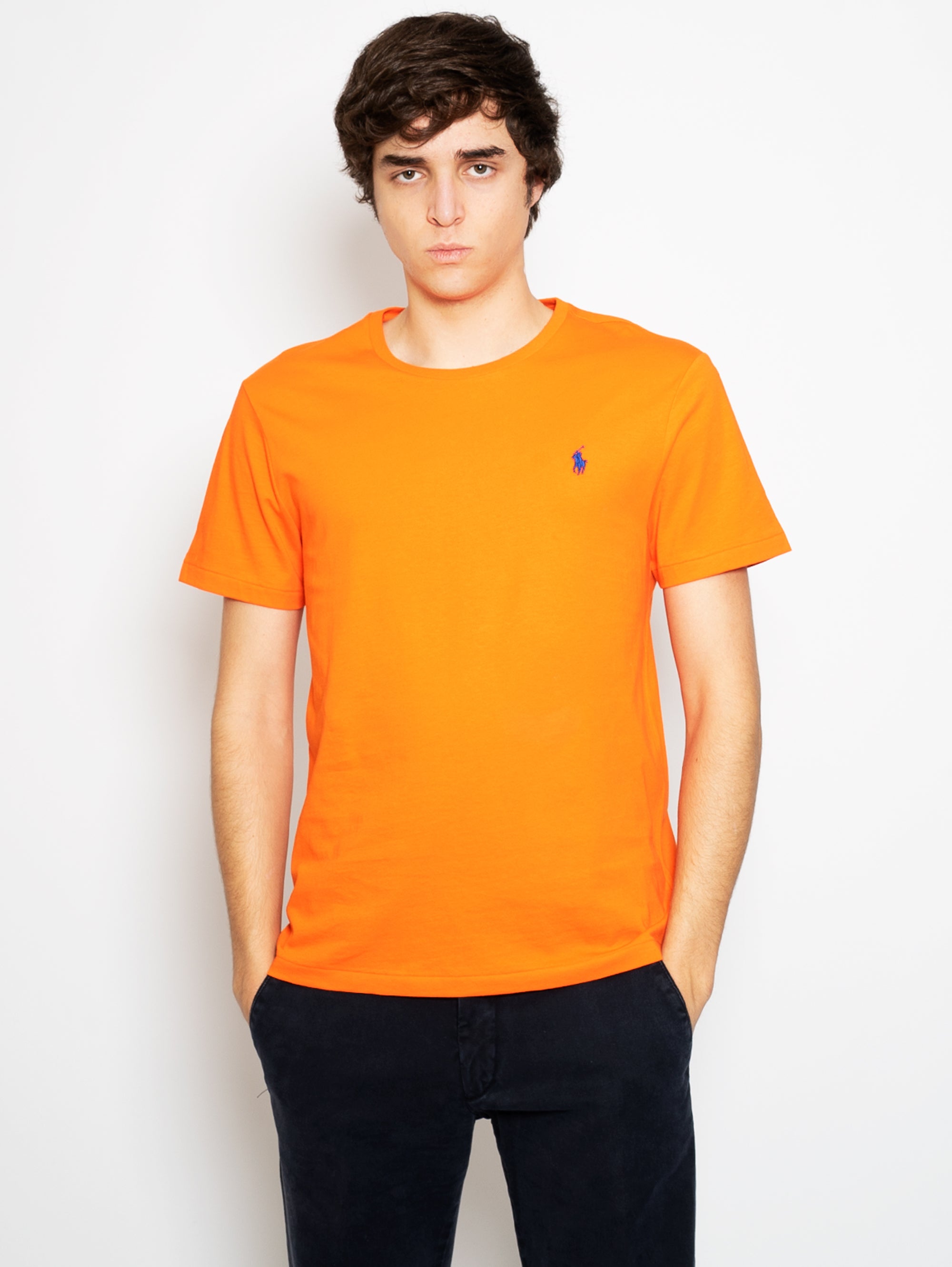 RALPH LAUREN-T-shirt Girocollo Arancione-TRYME Shop