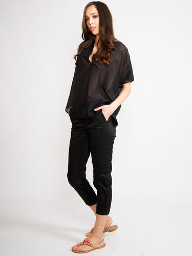 Cropped broek Zwart