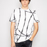 313-T-shirt con Stampa All Over Bianco/Nero-TRYME Shop