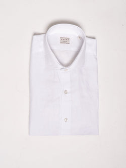 XACUS-Camicia in Misto Lino Bianco-TRYME Shop