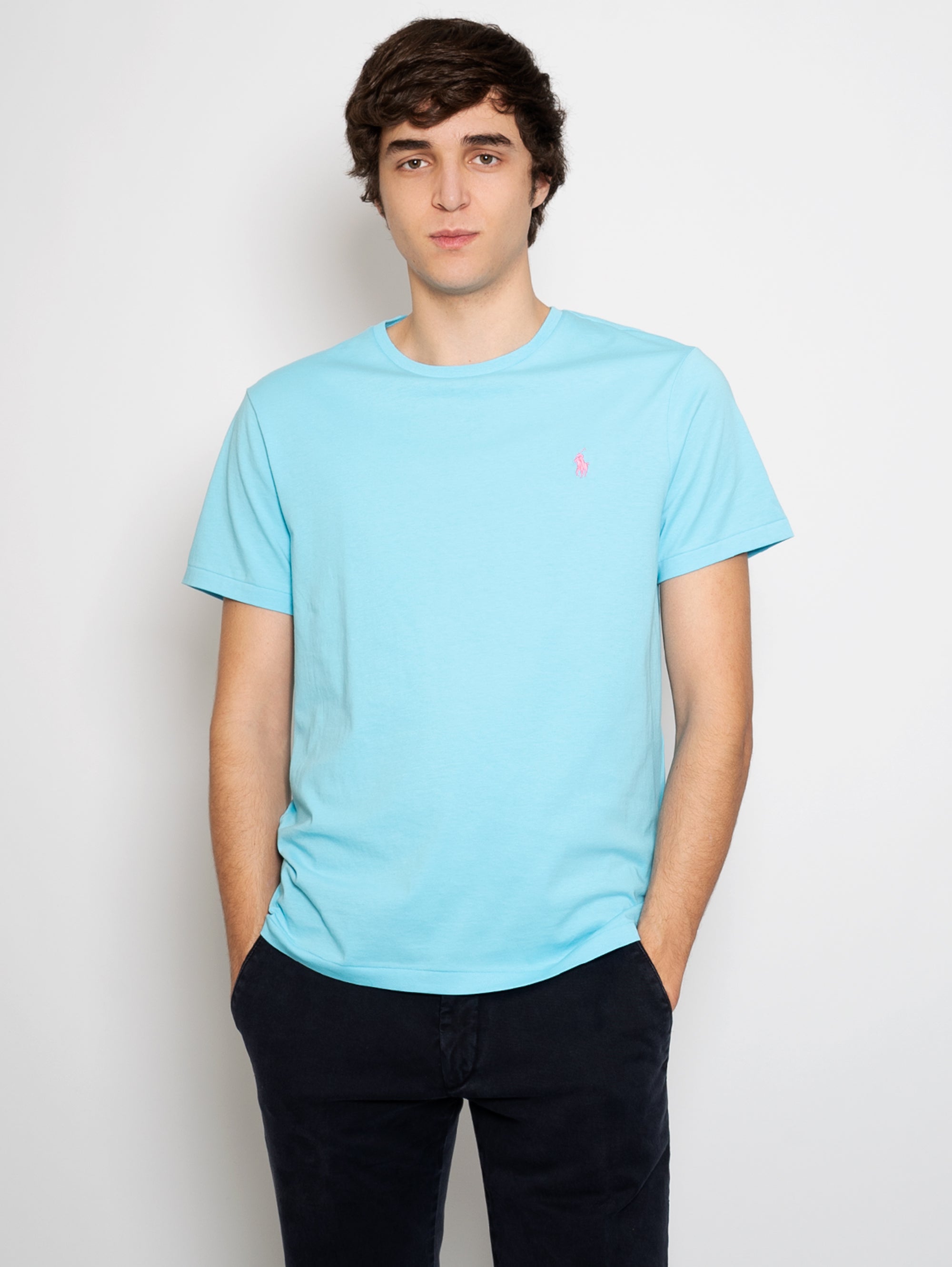 RALPH LAUREN-T-shirt Girocollo French Turquoise-TRYME Shop