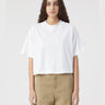 CLOSED-T-shirt Cropped in Cotone Organico Bianco-TRYME Shop