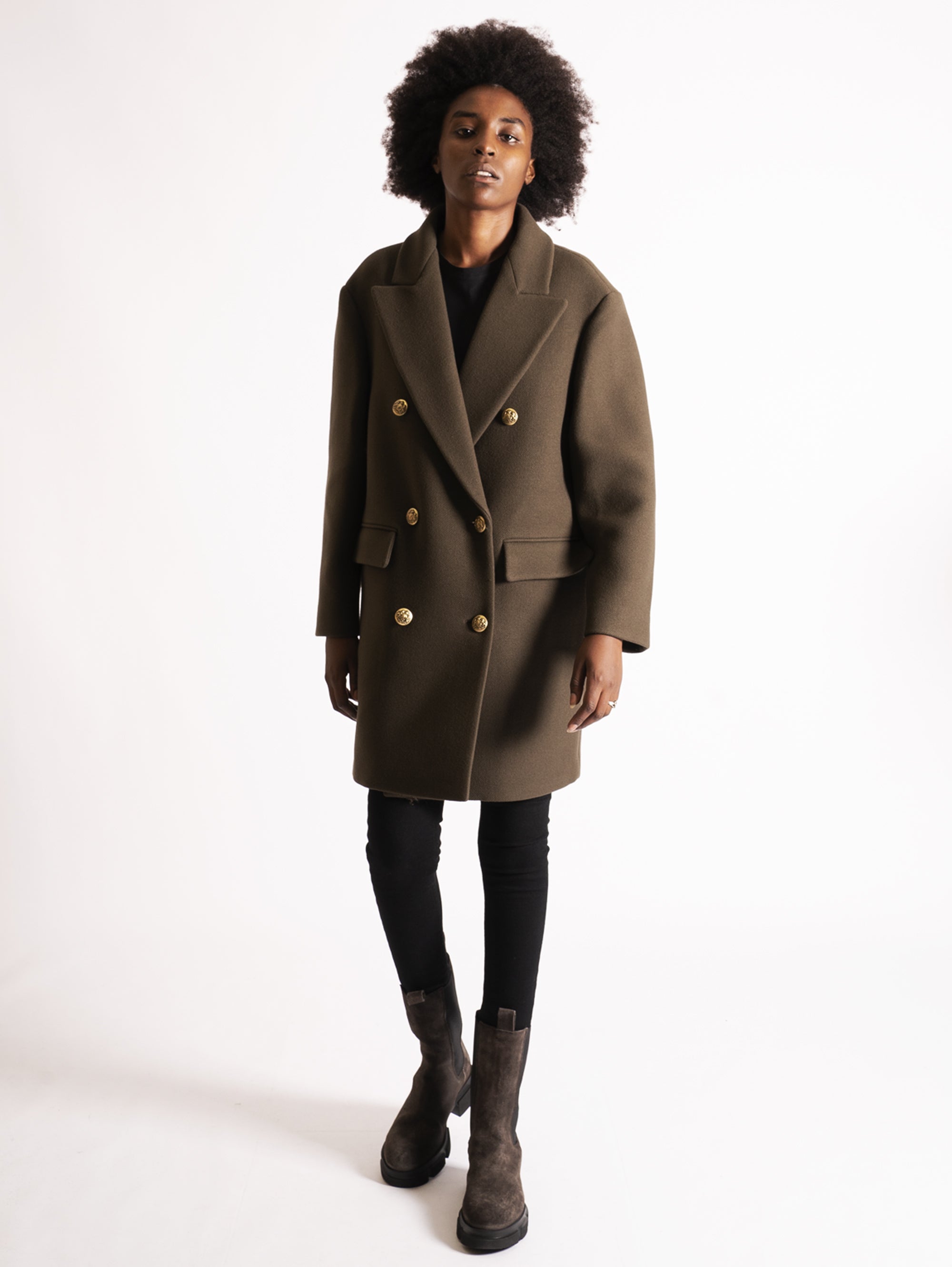 P.A.R.O.S.H.-Peacoat in Lana Verde Militare-TRYME Shop