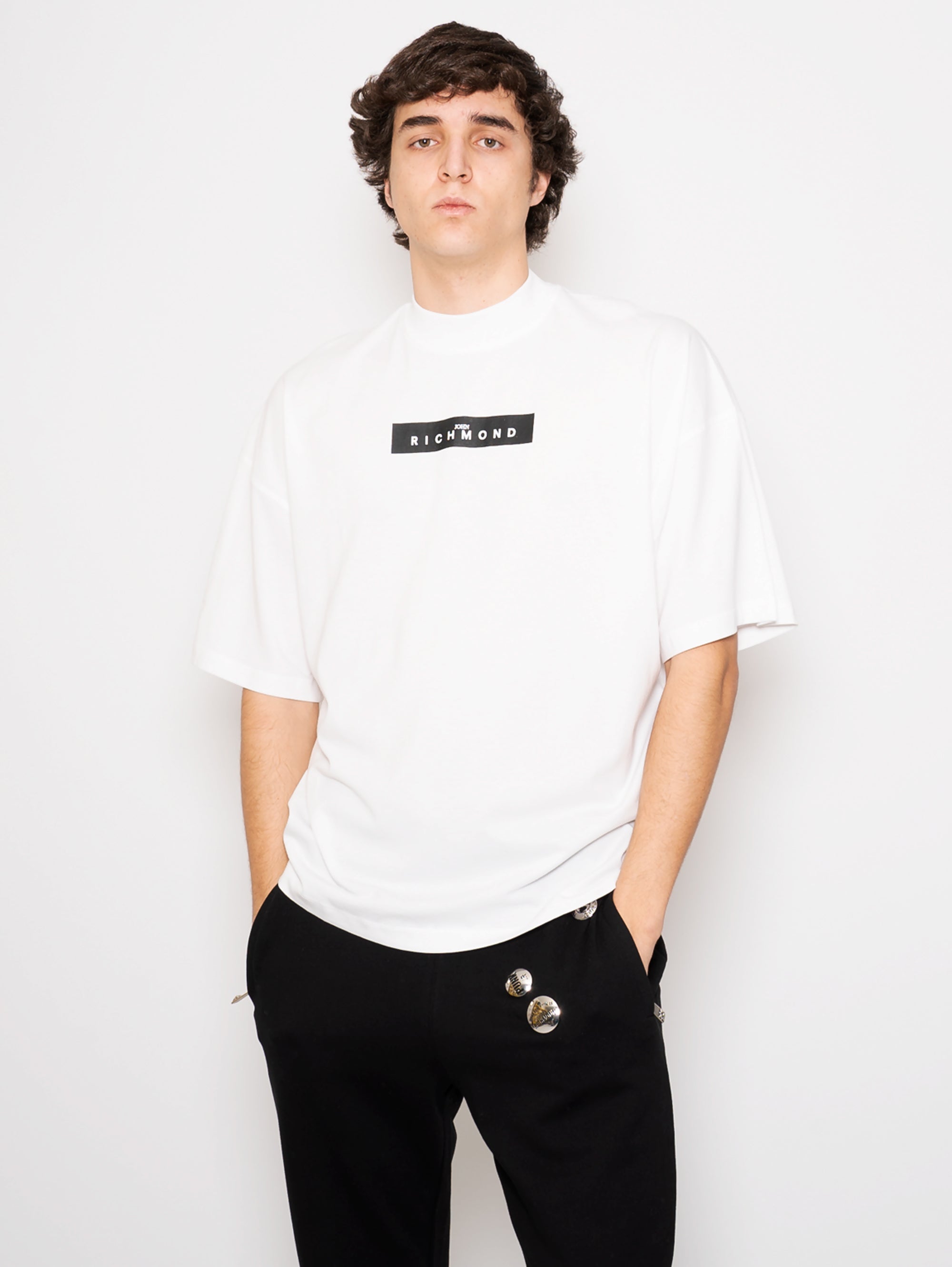 JOHN RICHMOND-T-shirt Over Size Bianco-TRYME Shop