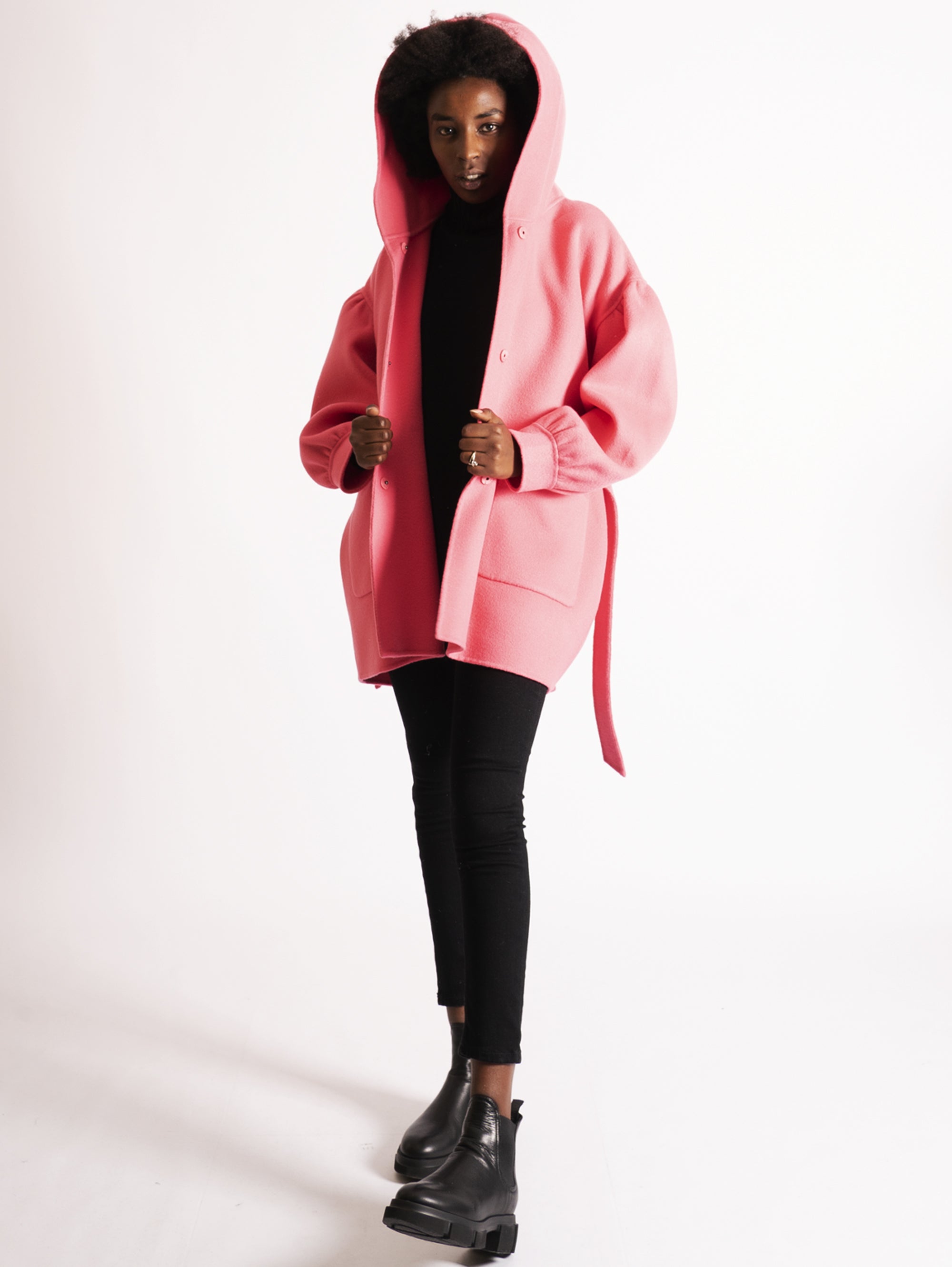 Pink Double Wool Parka