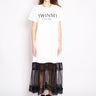 TWIN SET-Abito Maxi T-shirt Bianco/Nero-TRYME Shop