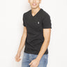RALPH LAUREN-T-shirt Scollo a V Nero-TRYME Shop