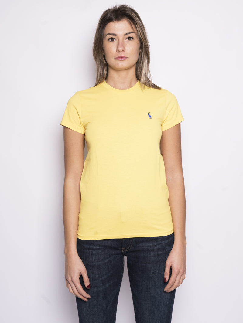 RALPH LAUREN-T-shirt basica in cotone Giallo-TRYME Shop
