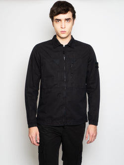 STONE ISLAND-Overshirt in Cotone Old Nero-TRYME Shop