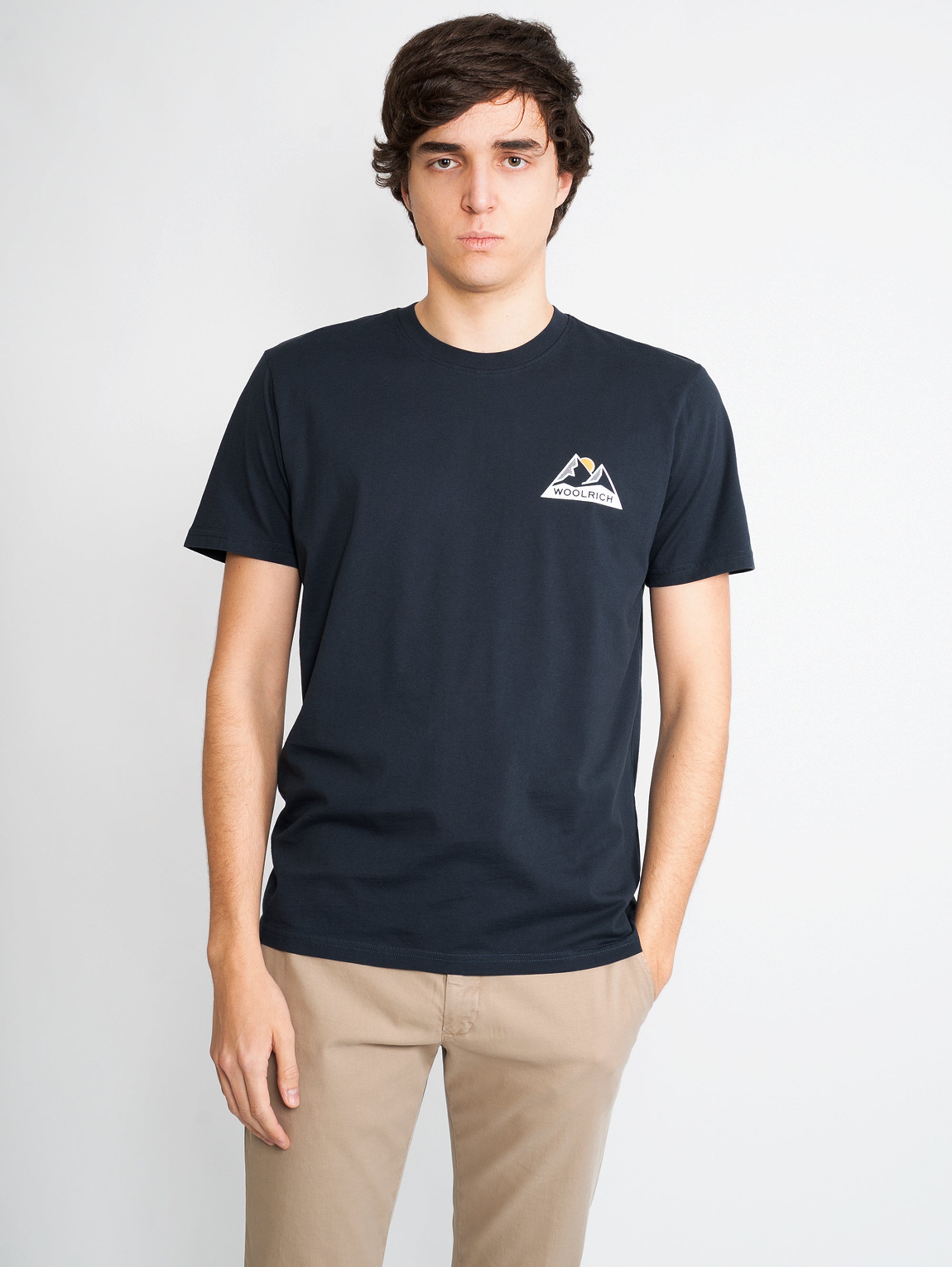 WOOLRICH-T-shirt con Logo Blu-TRYME Shop