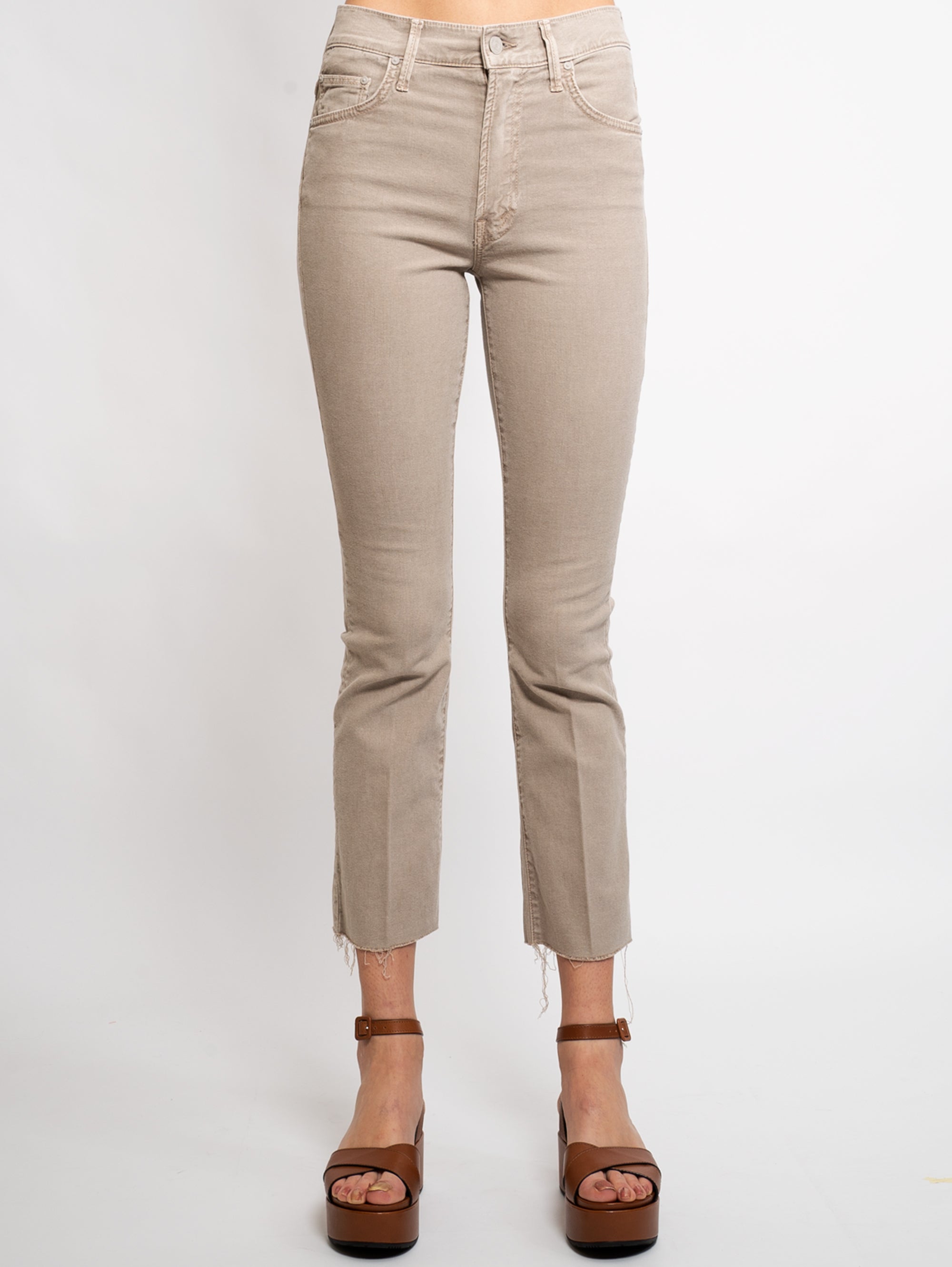 MOTHER-Jeans a Trombetta Beige-TRYME Shop
