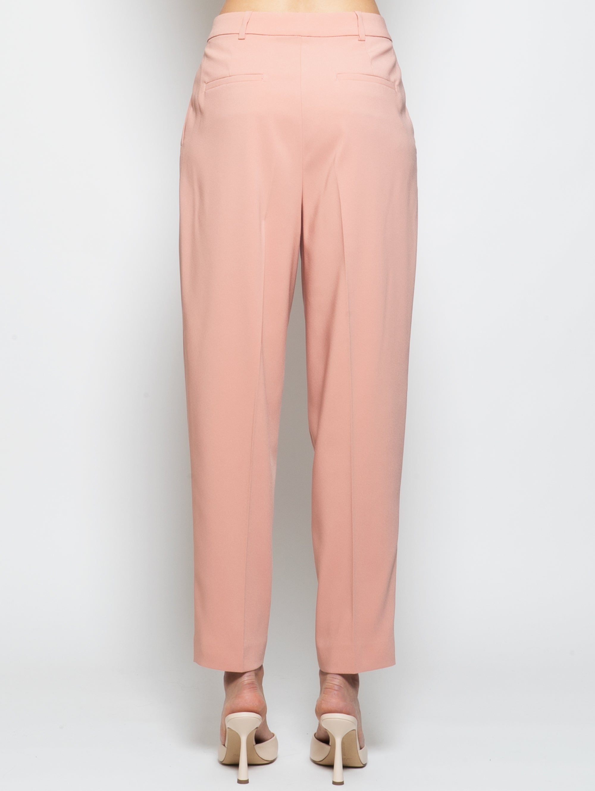 Pantaloni Carrot Fit in Crepe Rosa