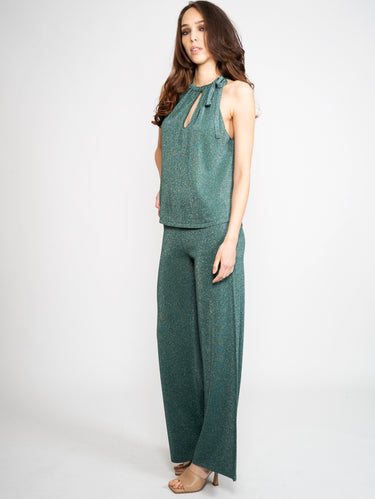 Groene Lurex Gebreide Broek