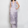 SABINA MUSÁYEV-Abito Lungo con Gonna a Balze Lilla-TRYME Shop