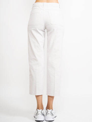 Pantaloni in Velluto a Coste Bianco