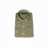 RALPH LAUREN-Camicia in Lino Slim Fit Verde-TRYME Shop