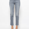 TWIN SET-Jeans Slim Fit con Orlo Sfrangiato Grigio-TRYME Shop