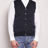 ALPHA STUDIO-Gilet in Cotone Frosted Blu Navy-TRYME Shop