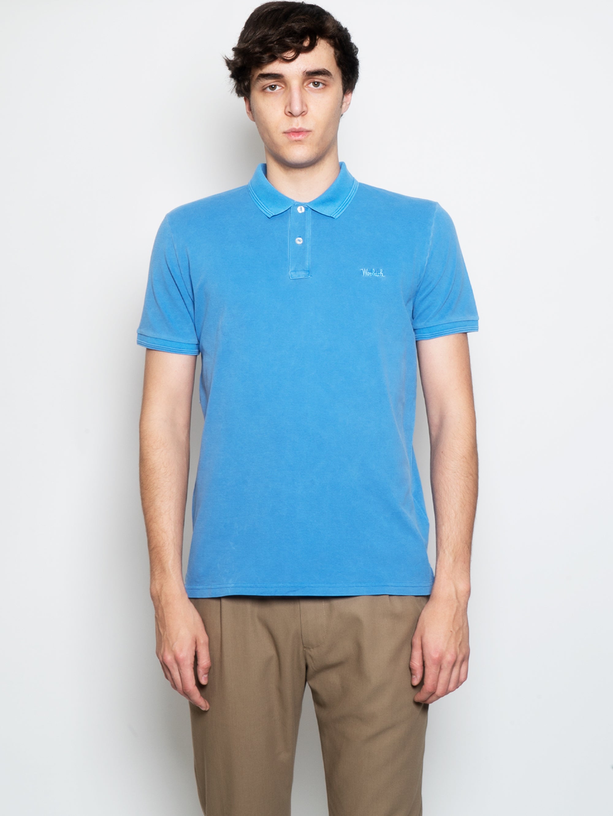 WOOLRICH-Polo in Cotone Blu-TRYME Shop