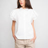 TWIN SET-Camicia con Pizzo Applicato Bianco-TRYME Shop