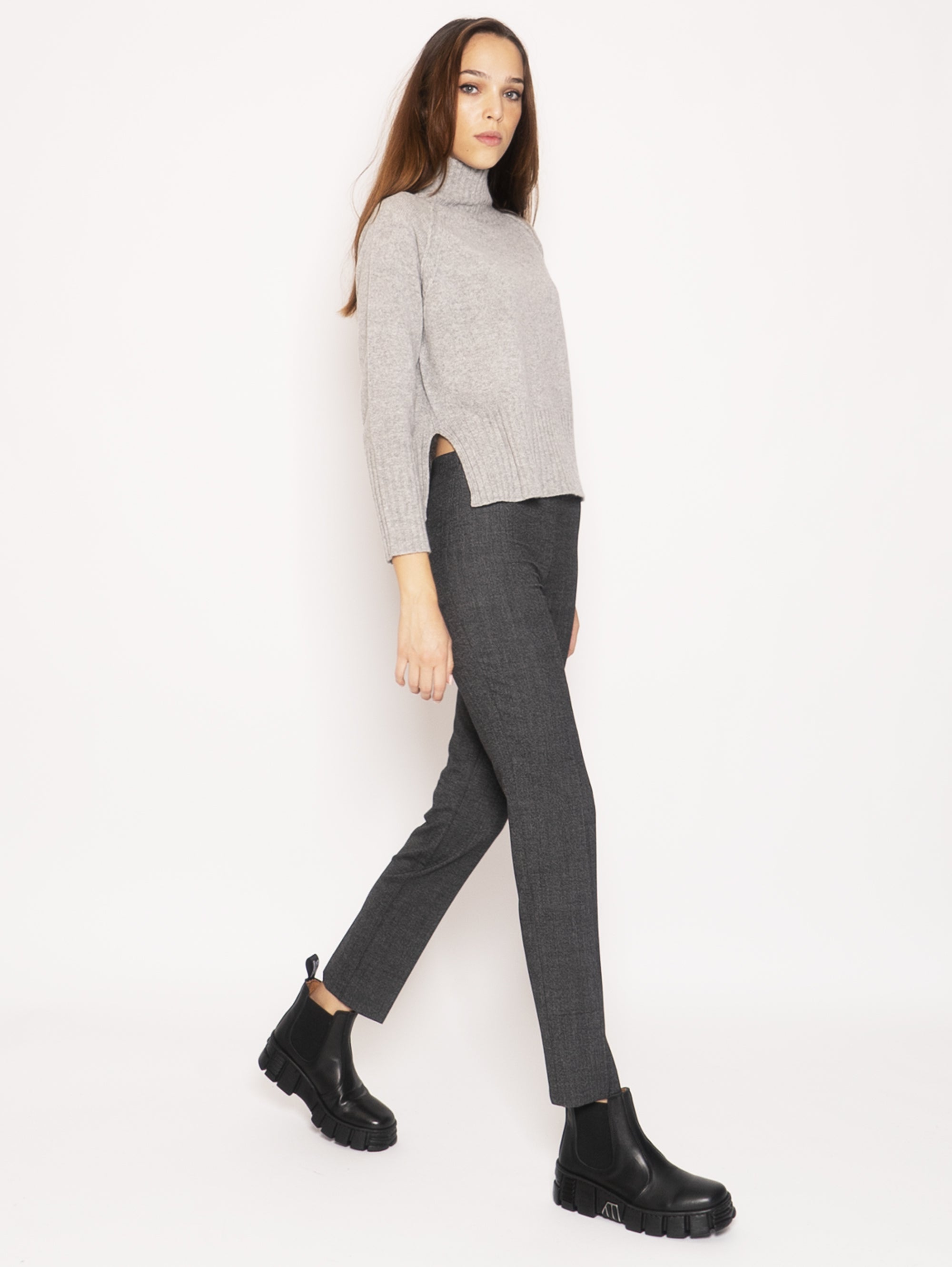 Trousers with Elastic Waist - Gray