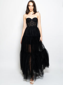 ANIYE BY - Long Dress in Black Tulle – TRYME Shop