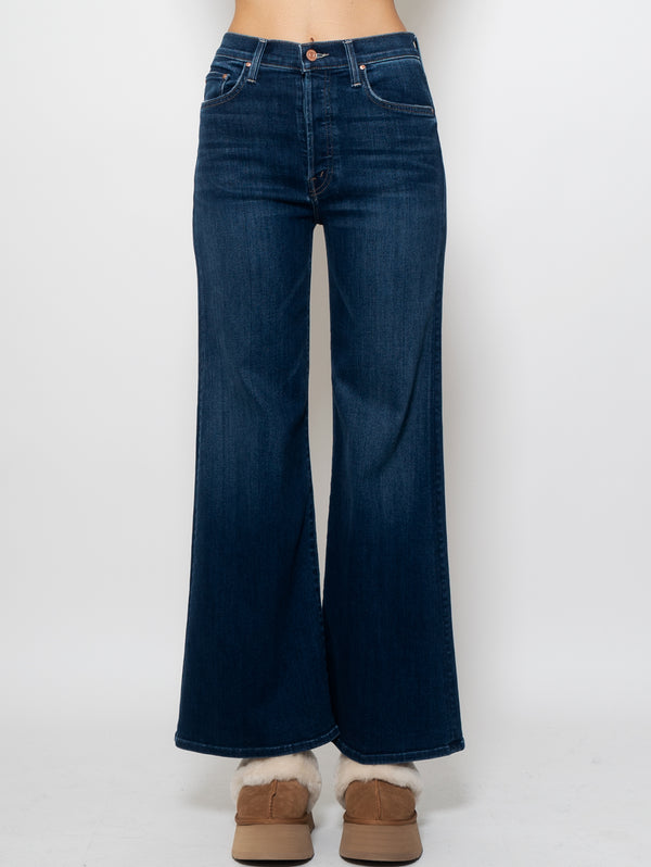 MOTHER-Jeans a Zampa alla Caviglia Vita Alta Blu Medio-TRYME Shop