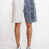 ARIES-Shorts in Felpa Bicolor Grigio/Blu-TRYME Shop