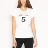 PINKO-T-Shirt con Stampa e Perle Bianco-TRYME Shop