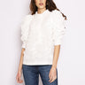 MUNTHE-Camicia a Maniche Corte con Ricami White-TRYME Shop