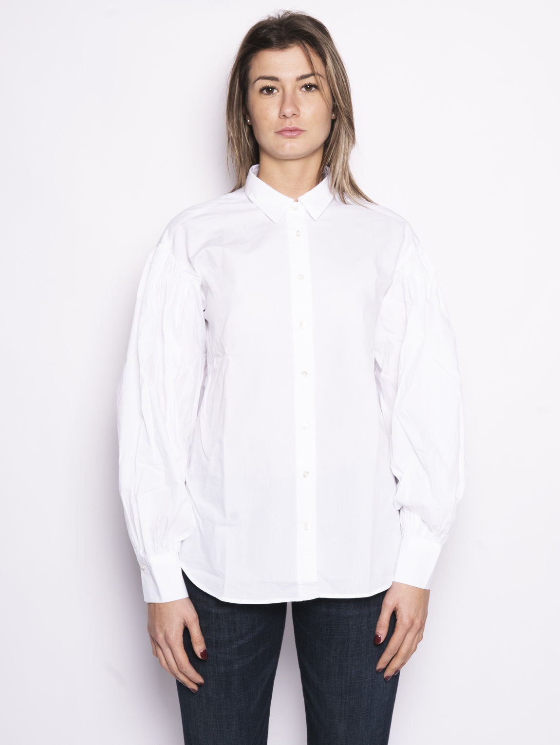 CLOSED-Camicia con Spalla Scesa Bianco-TRYME Shop