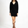 FEDERICA TOSI-Abito in Maglia con Scollo a V Nero-TRYME Shop