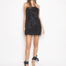 FEDERICA TOSI-Abito bustier con piume Nero-TRYME Shop