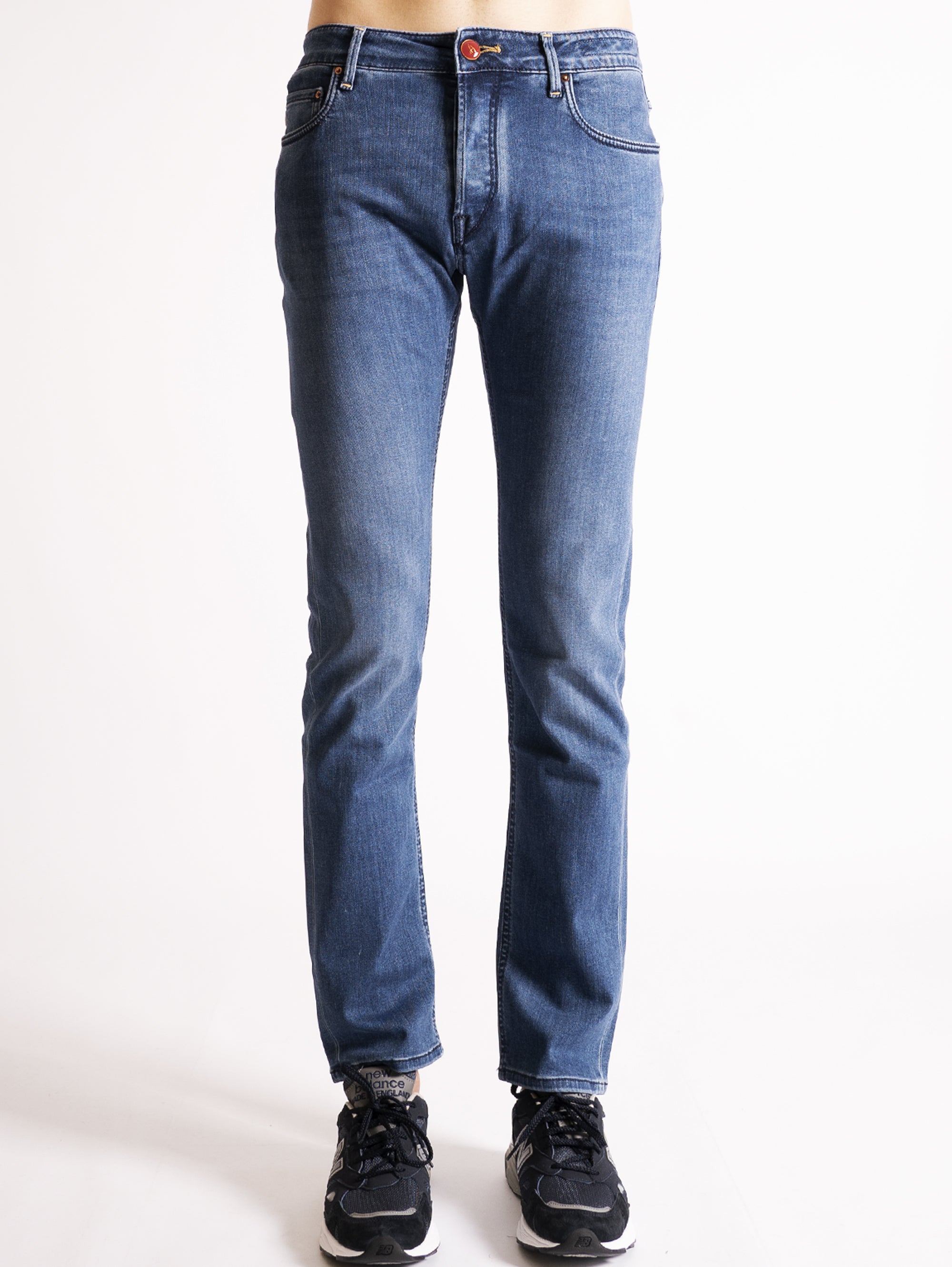 HAND PICKED-Jeans Regural Elasticizzato Blu-TRYME Shop