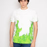 313-T-shirt con Fiamme Bianco/Verde-TRYME Shop