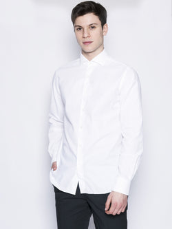 XACUS-Camicia in cotone operato Bianco-TRYME Shop