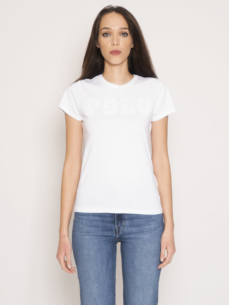 RALPH LAUREN-T-shirt con Ricamo Bianco-TRYME Shop