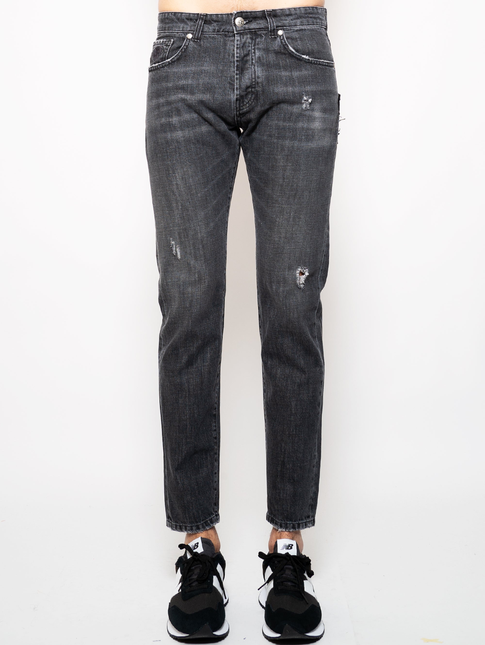 JOHN RICHMOND-Jeans con Logo Posteriore Nero-TRYME Shop