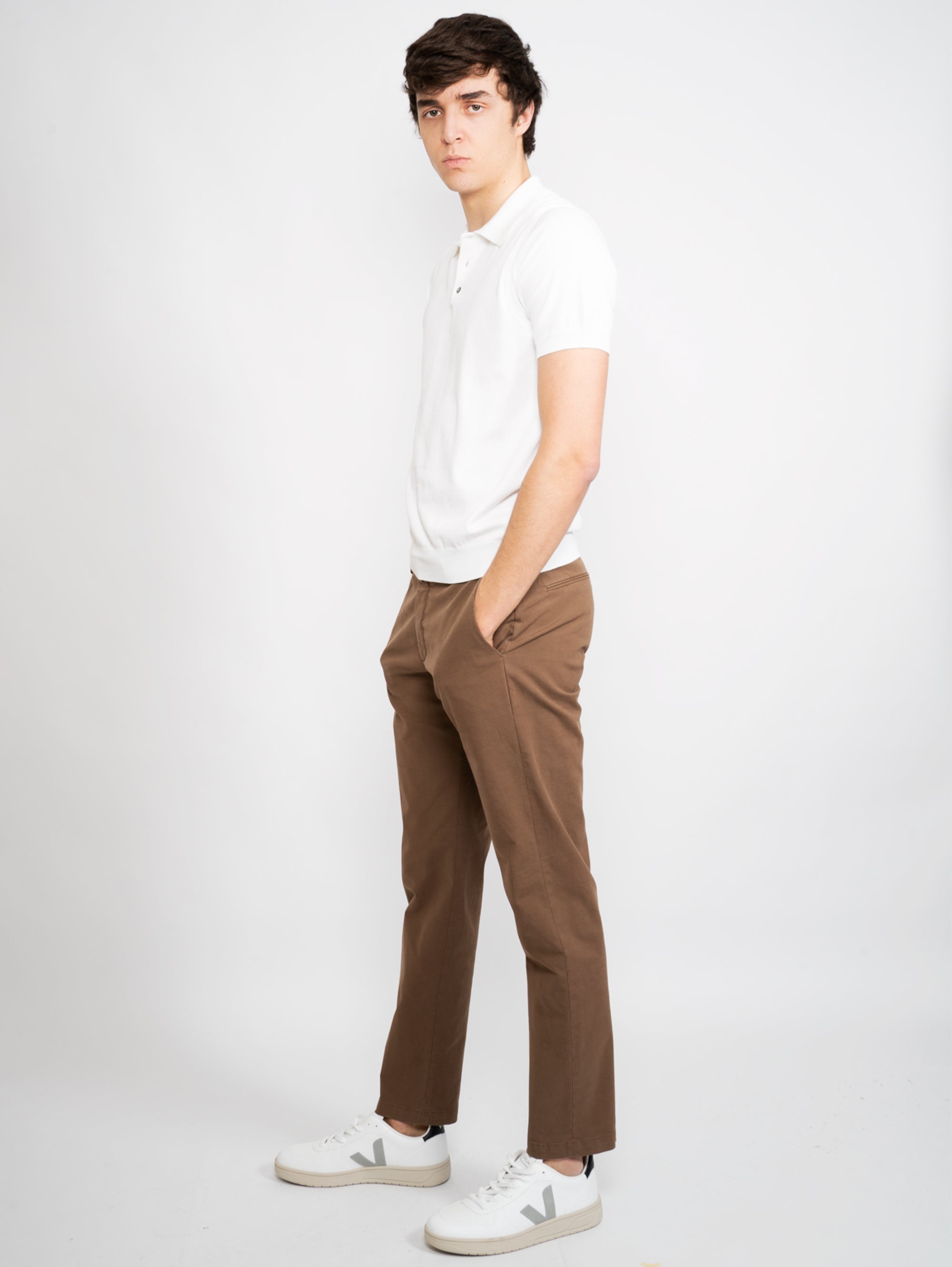 Brown Cotton Sateen Pants