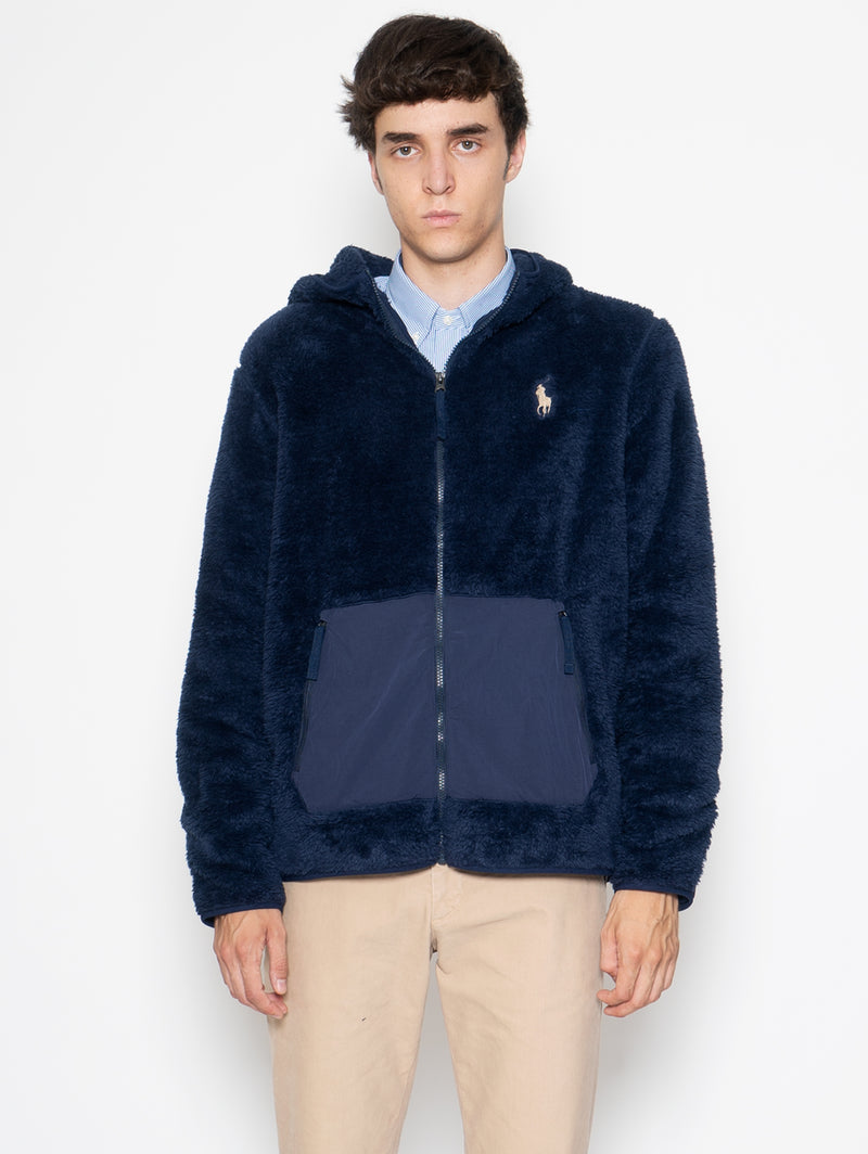 RALPH LAUREN - Hooded Sweatshirt in Blue Soft Fleece – TRYME Shop